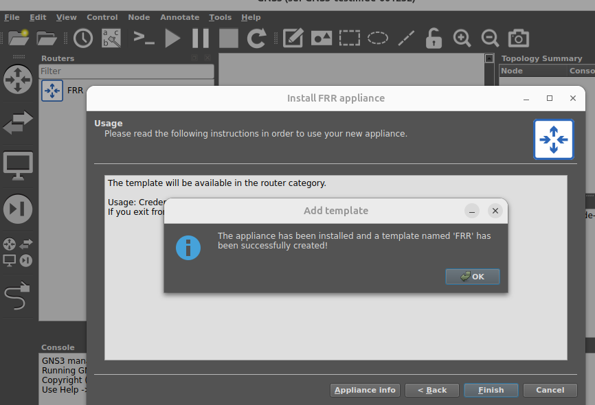 Config VM GNS3 